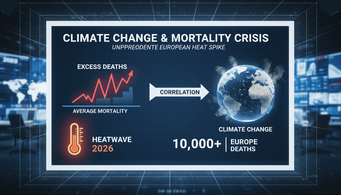 A graphic showing the impact of the June 2026 heatwave on excess mortality in Europe.