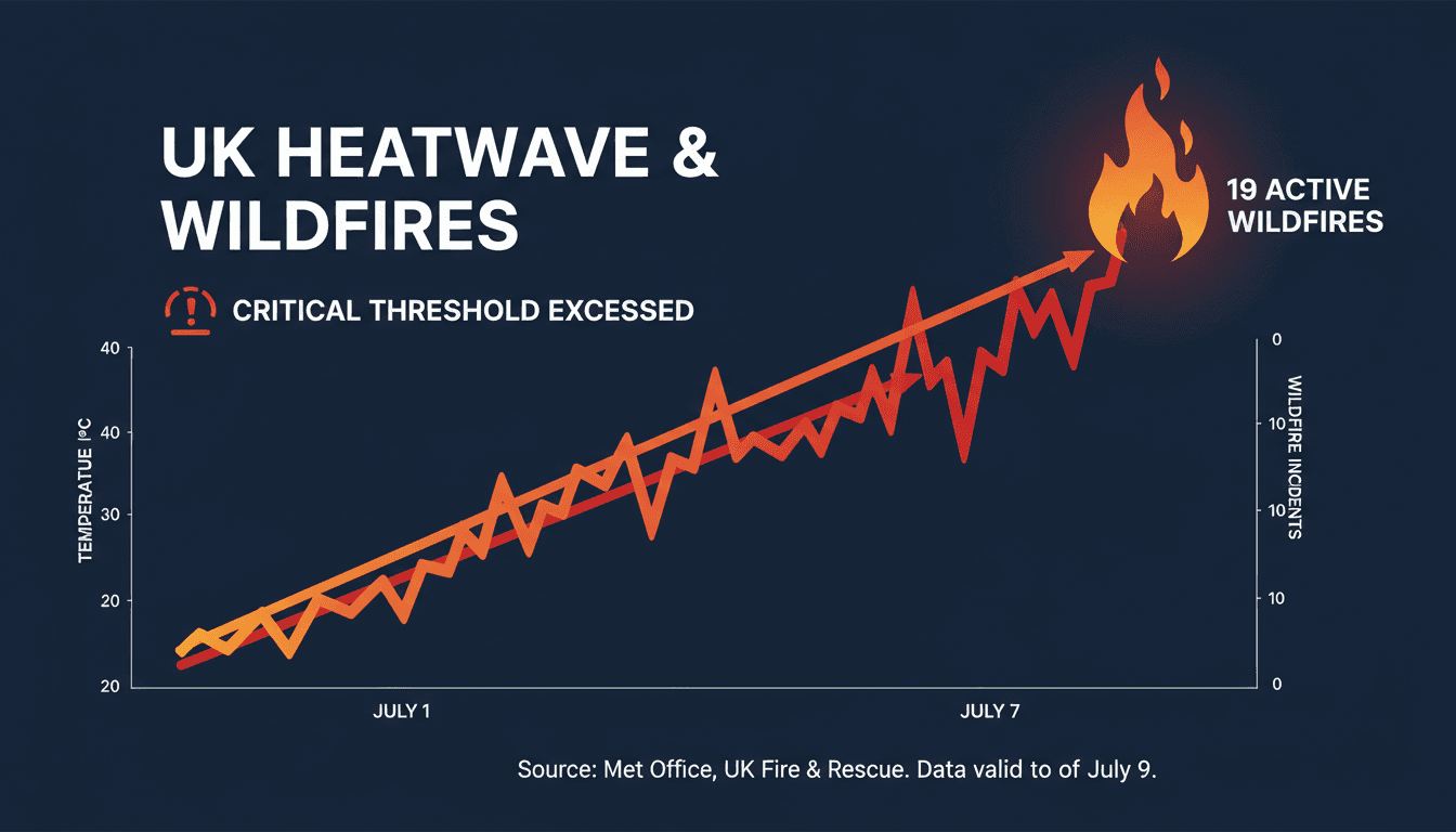 Firefighters battling wildfires during the UK heatwave