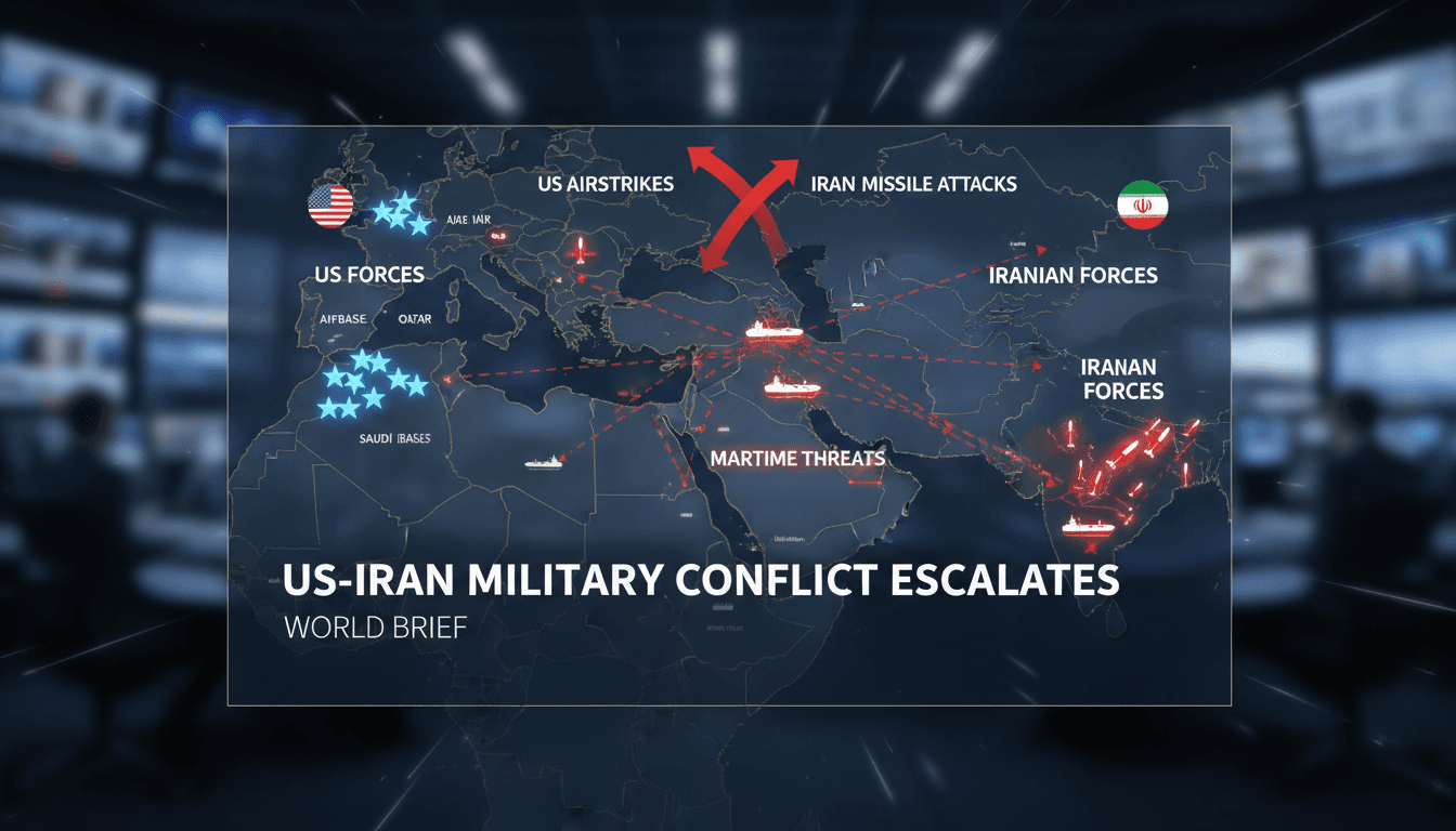 US and Iran military conflict escalation with airstrikes and missile attacks