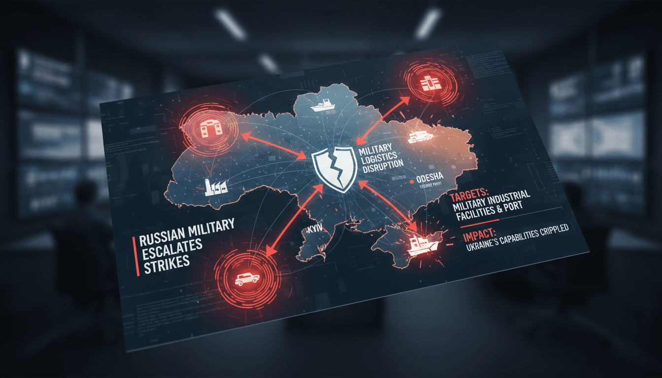 Map showing Russian military strikes on Ukrainian facilities
