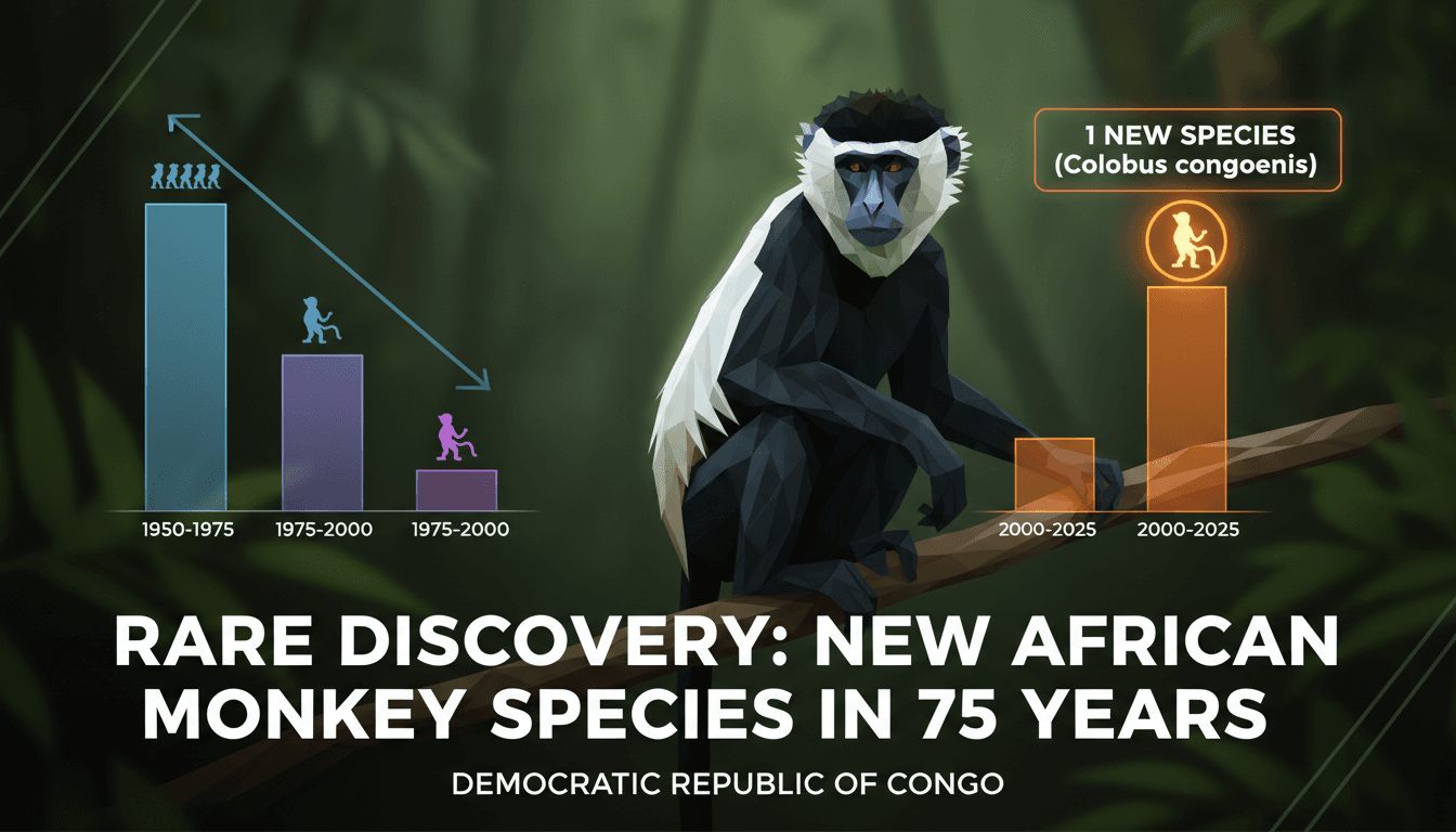 Colobus congoensis monkey with distinctive orange lips in its natural habitat