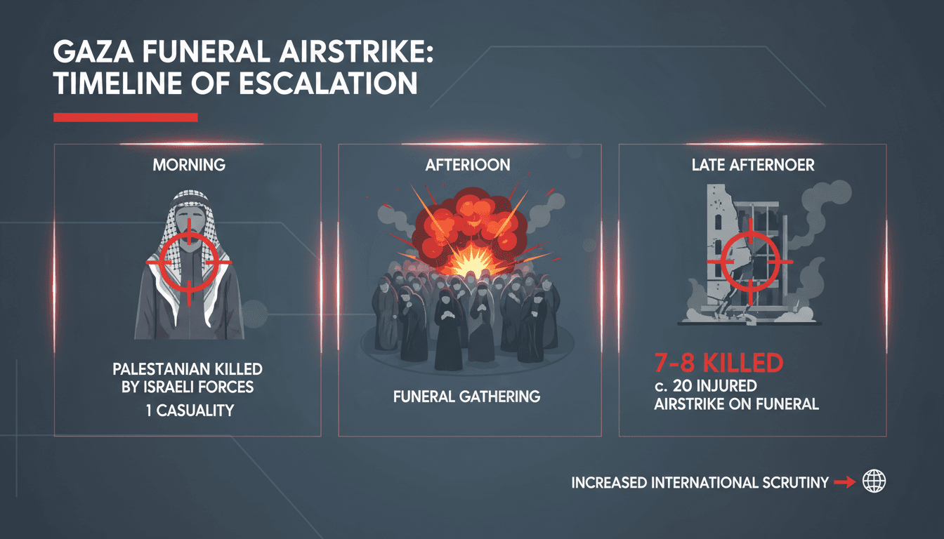 Scene of devastation following the Israeli airstrike on a Gaza funeral.