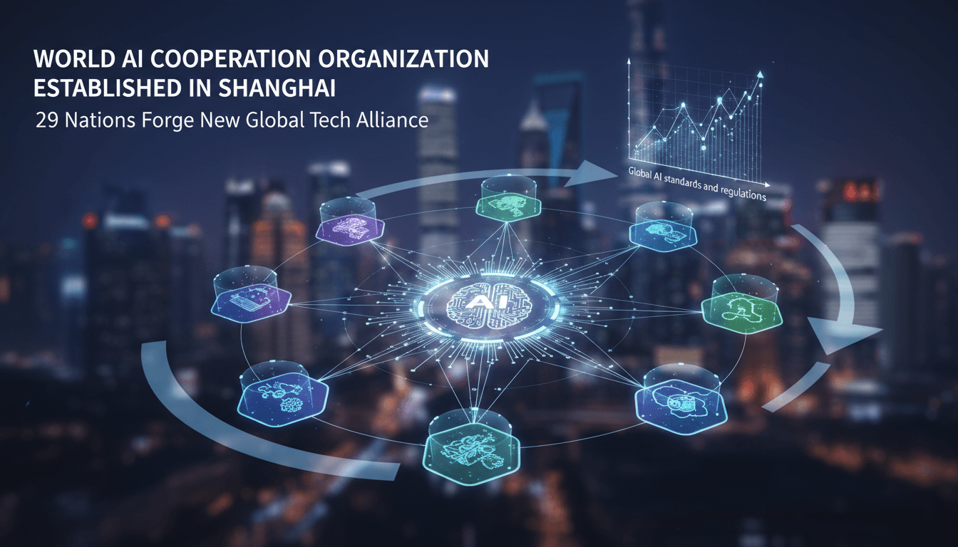 Leaders from twenty-nine countries sign the WAICO agreement in Shanghai.