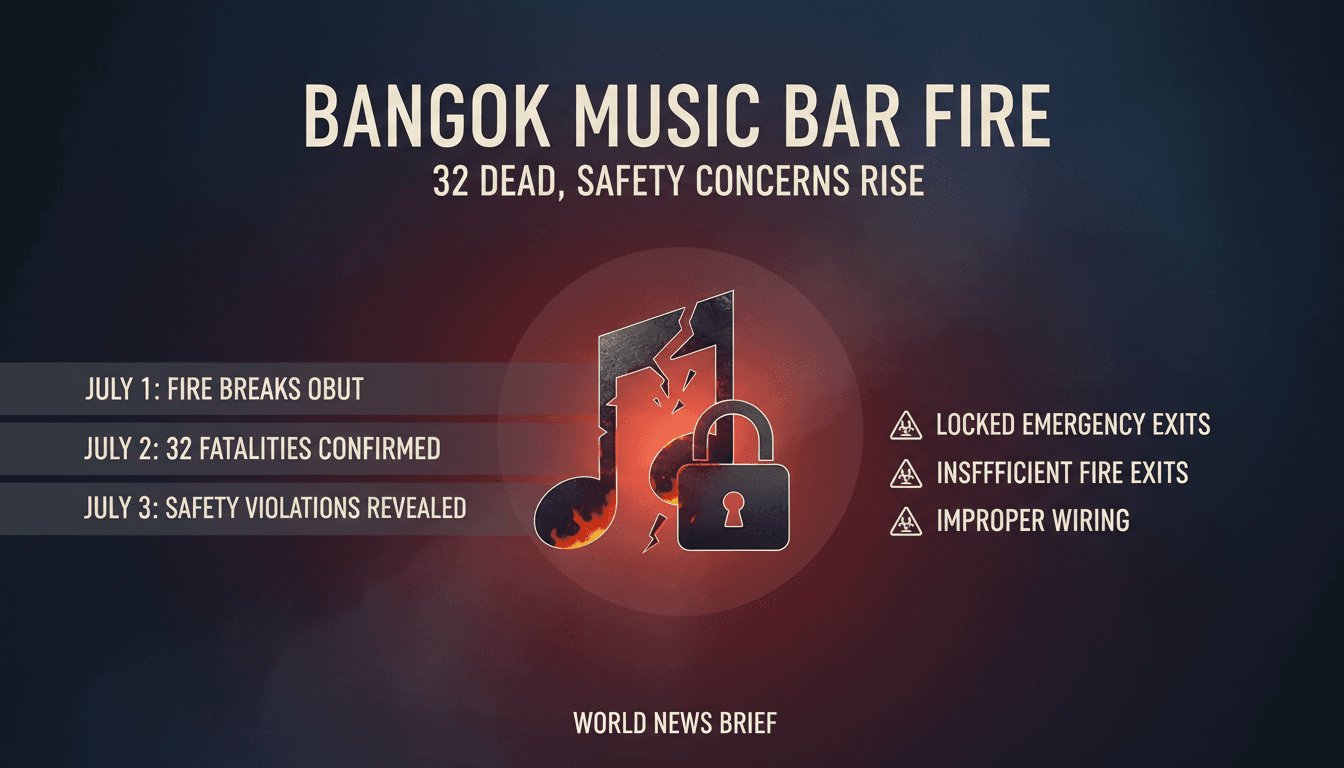 Firefighters responding to the blaze at a Bangkok music bar