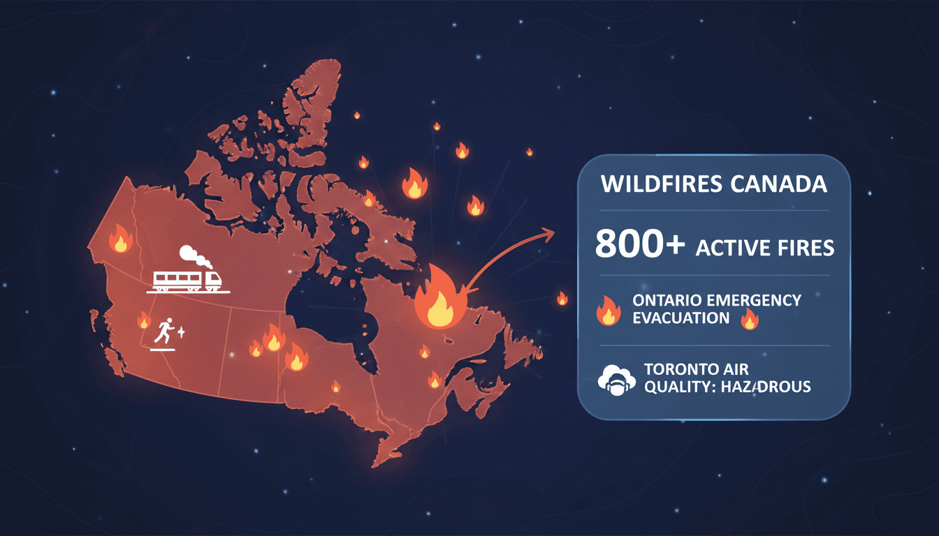 Train crew evacuation in Ontario due to wildfires