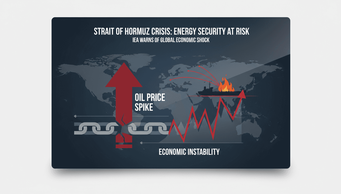 A map highlighting the Strait of Hormuz and its significance to global oil shipments.