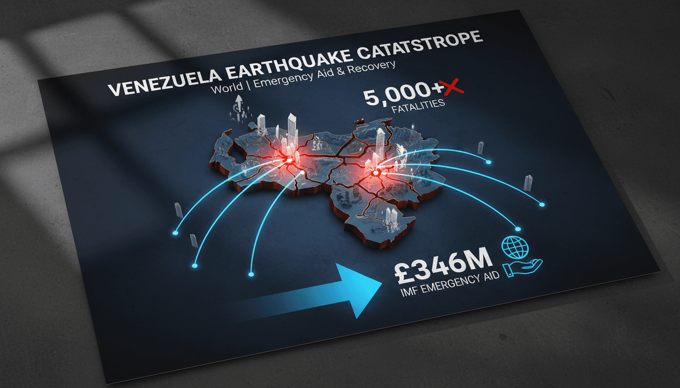 Aerial view of earthquake damage in Venezuela