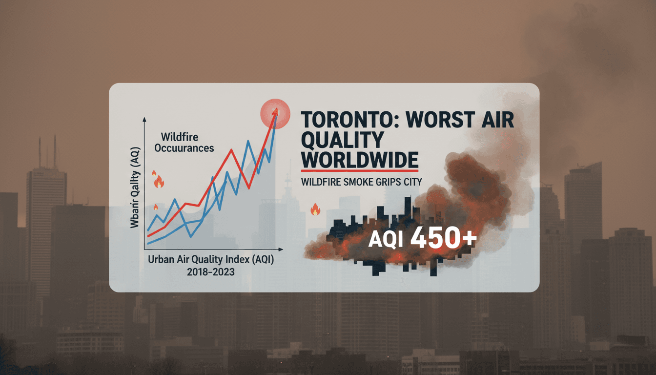 Toronto skyline shrouded in smoke from wildfires