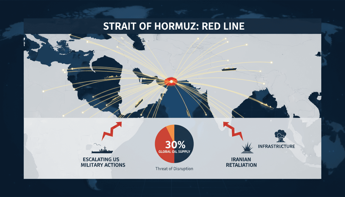 Map highlighting the Strait of Hormuz and its significance to global oil shipments.