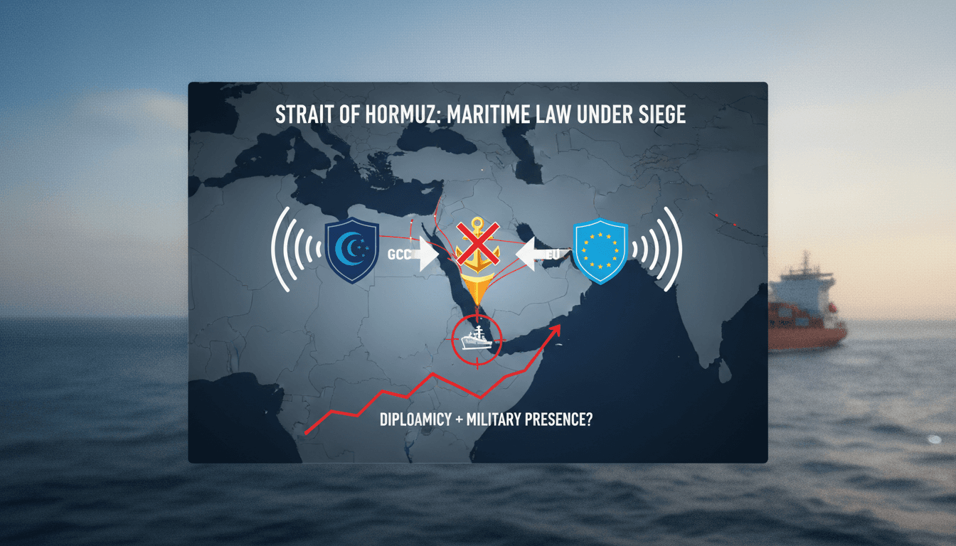 Map highlighting the Strait of Hormuz and its significance for global shipping.