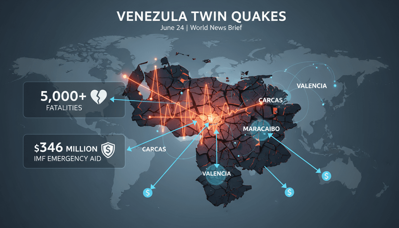 Aerial view of earthquake damage in Venezuela's coastal regions.