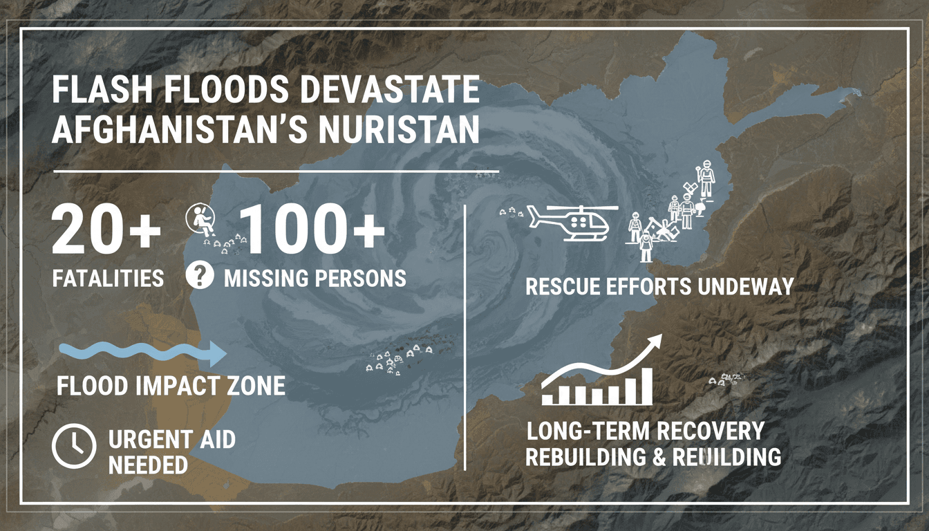 Rescue teams responding to flash floods in Nuristan province, Afghanistan.
