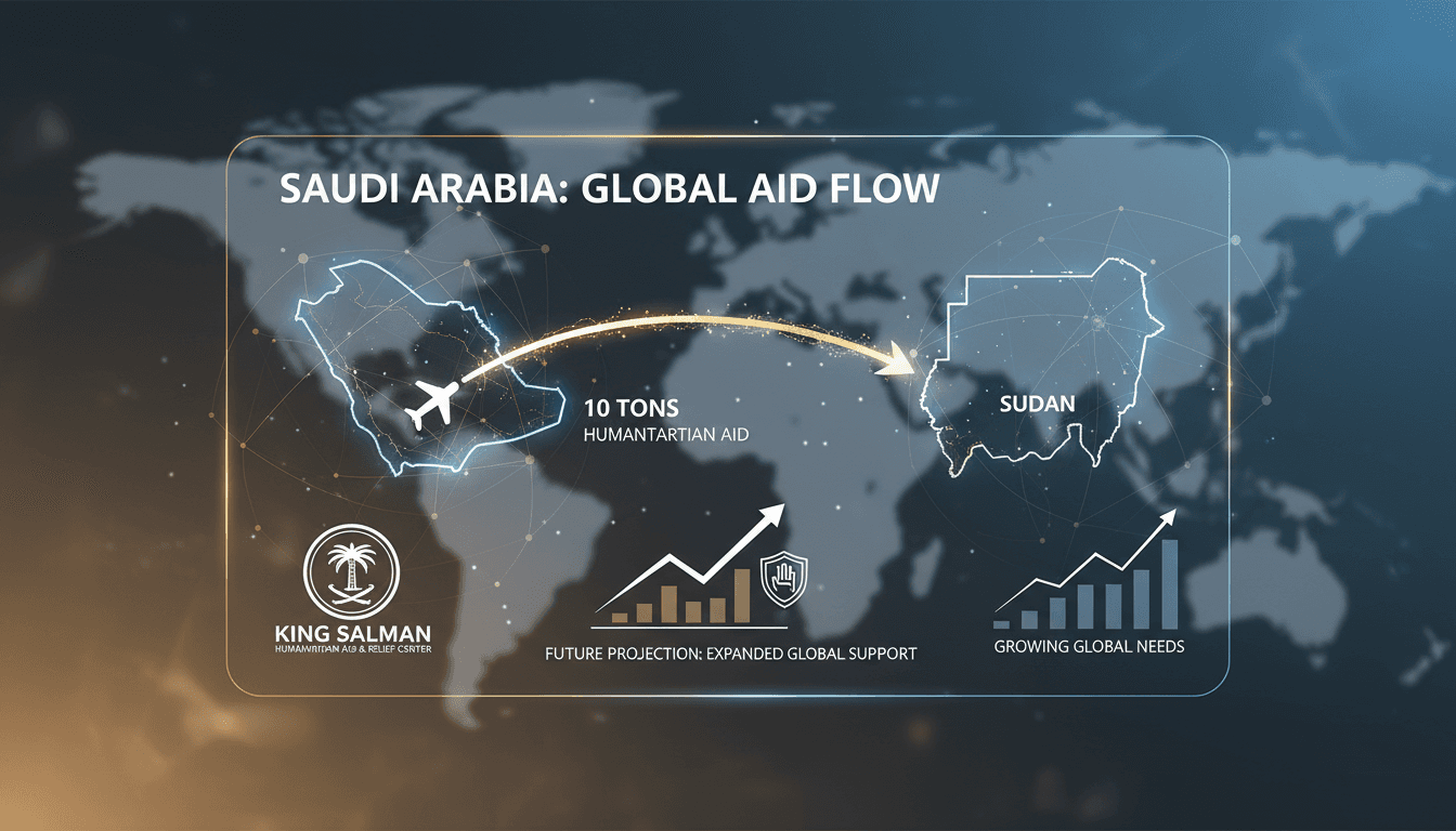 Saudi relief plane delivering humanitarian aid to Sudan