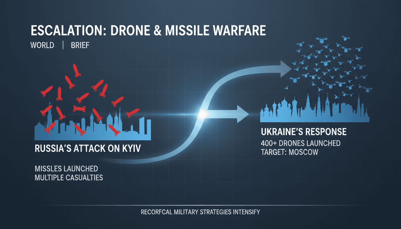 Ukrainian drone launch in response to Russian missile attack