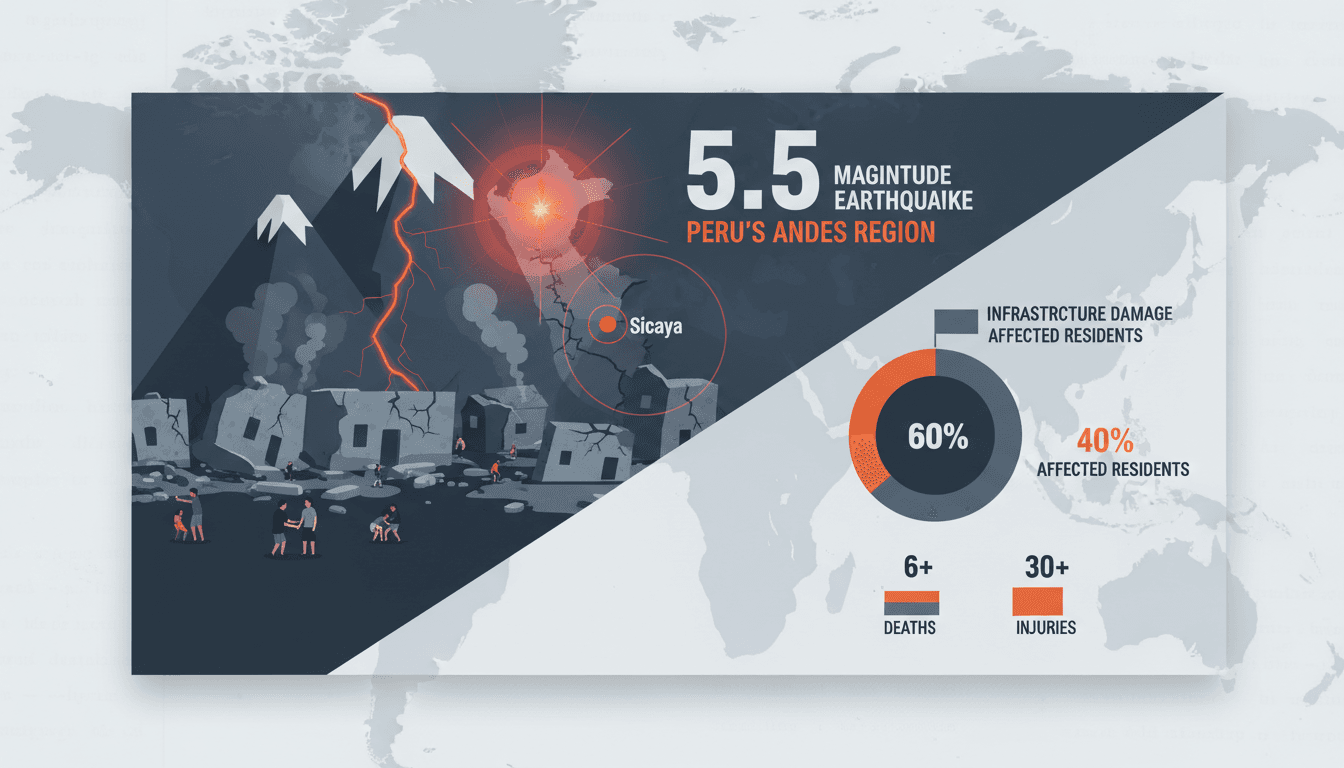 Rescue efforts underway after a 5.5 magnitude earthquake in Peru's Andes region.