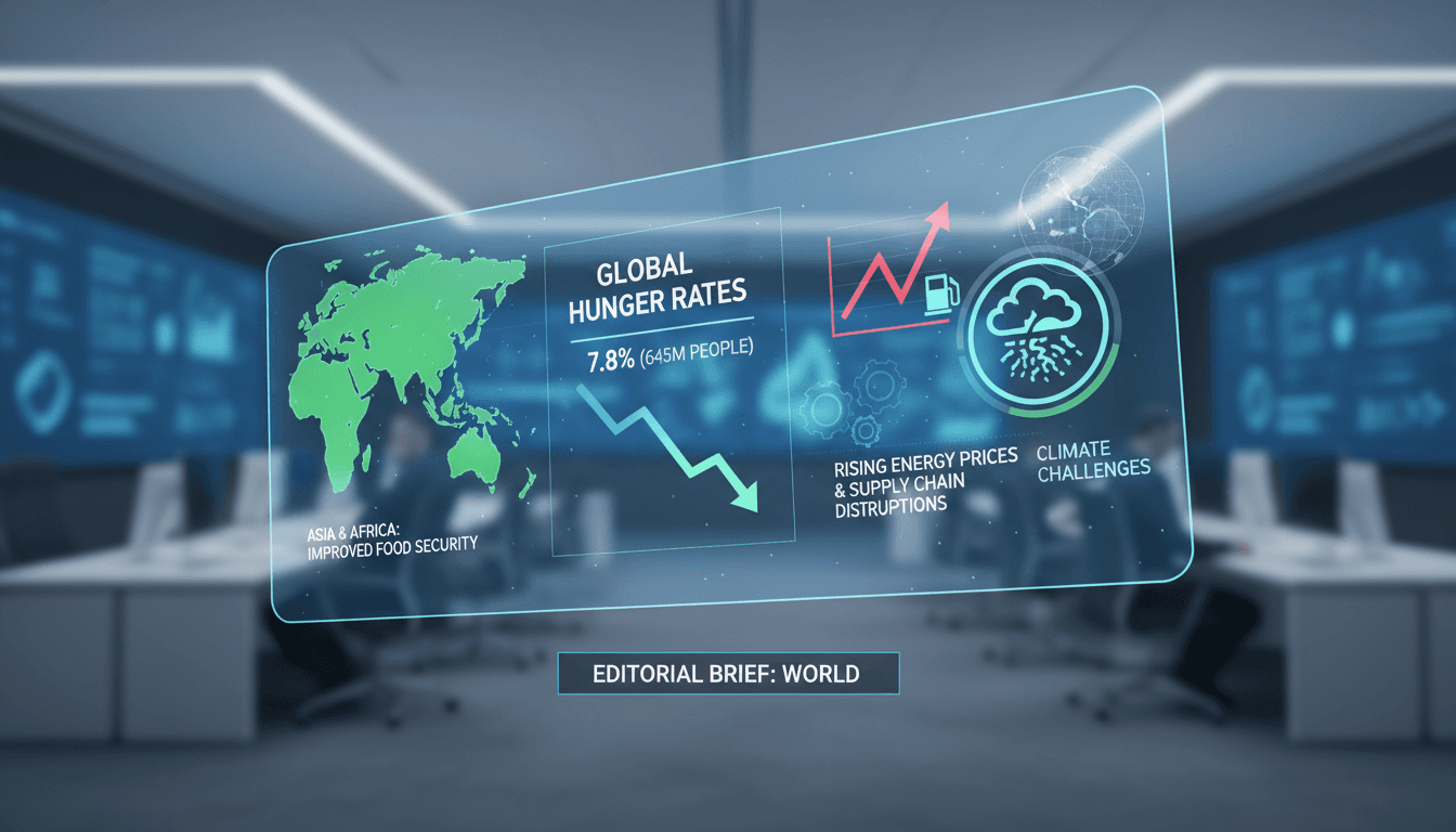 Global hunger rates decline infographic highlighting key statistics and challenges.