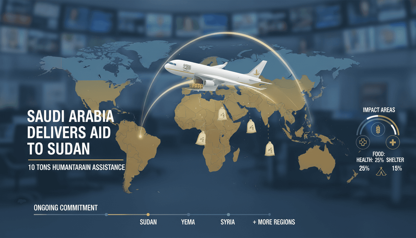 Saudi relief plane delivering humanitarian aid to Sudan