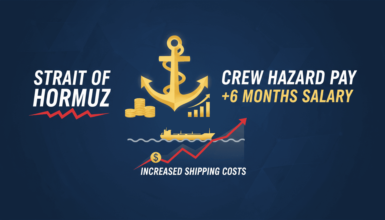 Crew members on a ship navigating the Strait of Hormuz