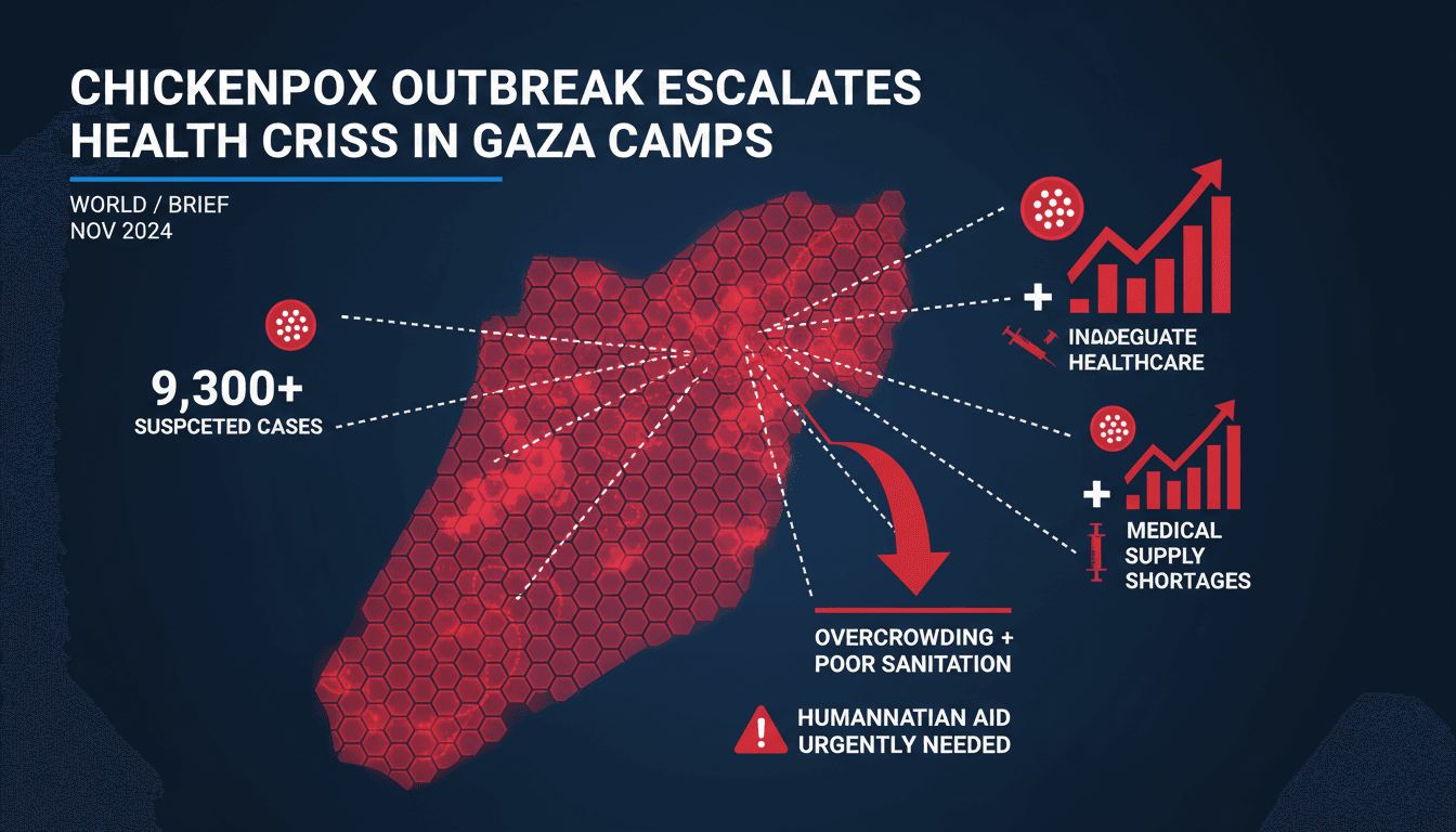 A crowded refugee camp in Gaza highlighting the health crisis.