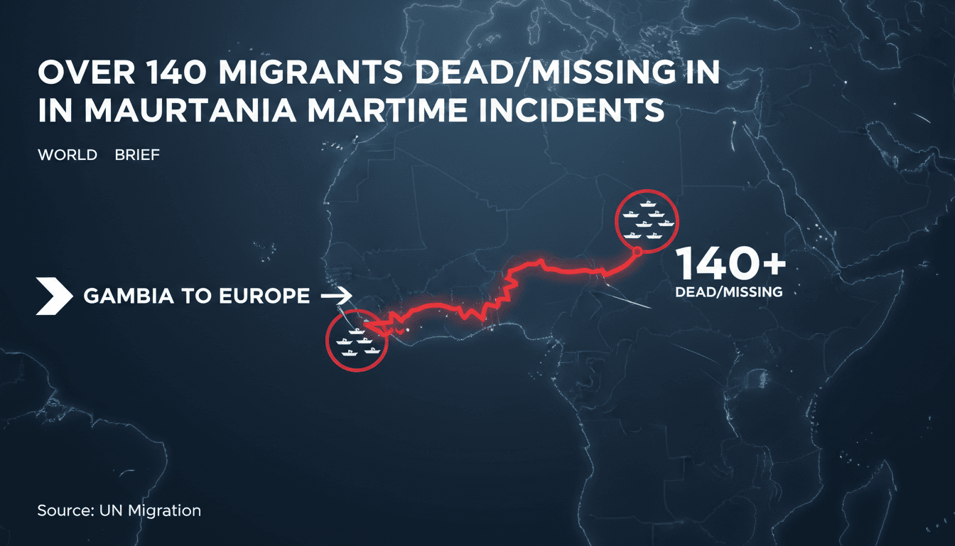 A map illustrating dangerous migration routes from West Africa to Europe.