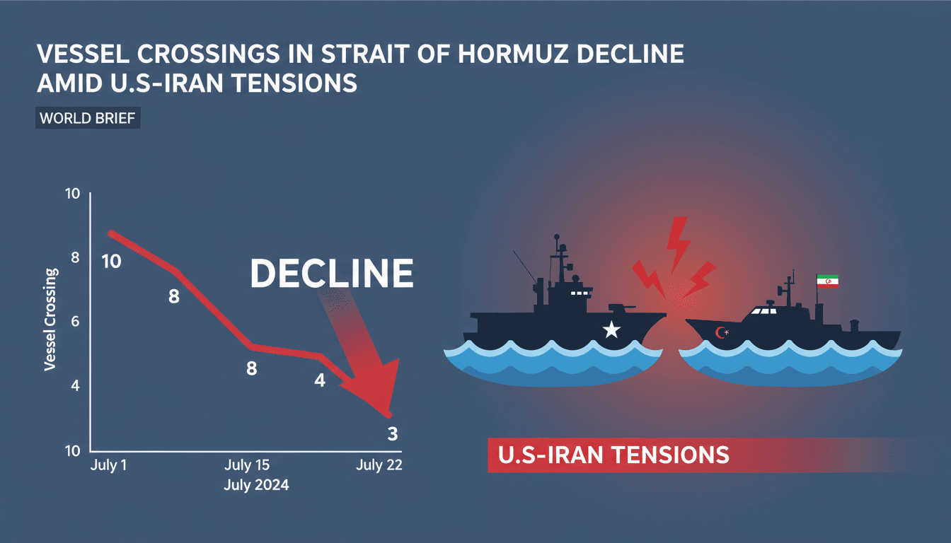A map highlighting the Strait of Hormuz and shipping routes affected by U.S.-Iran tensions.