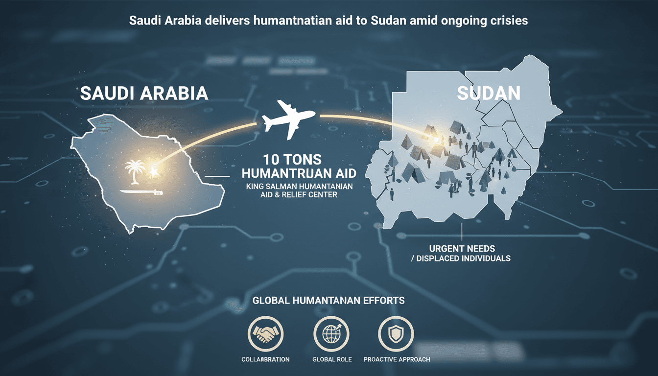 Saudi relief plane delivering humanitarian aid to Sudan