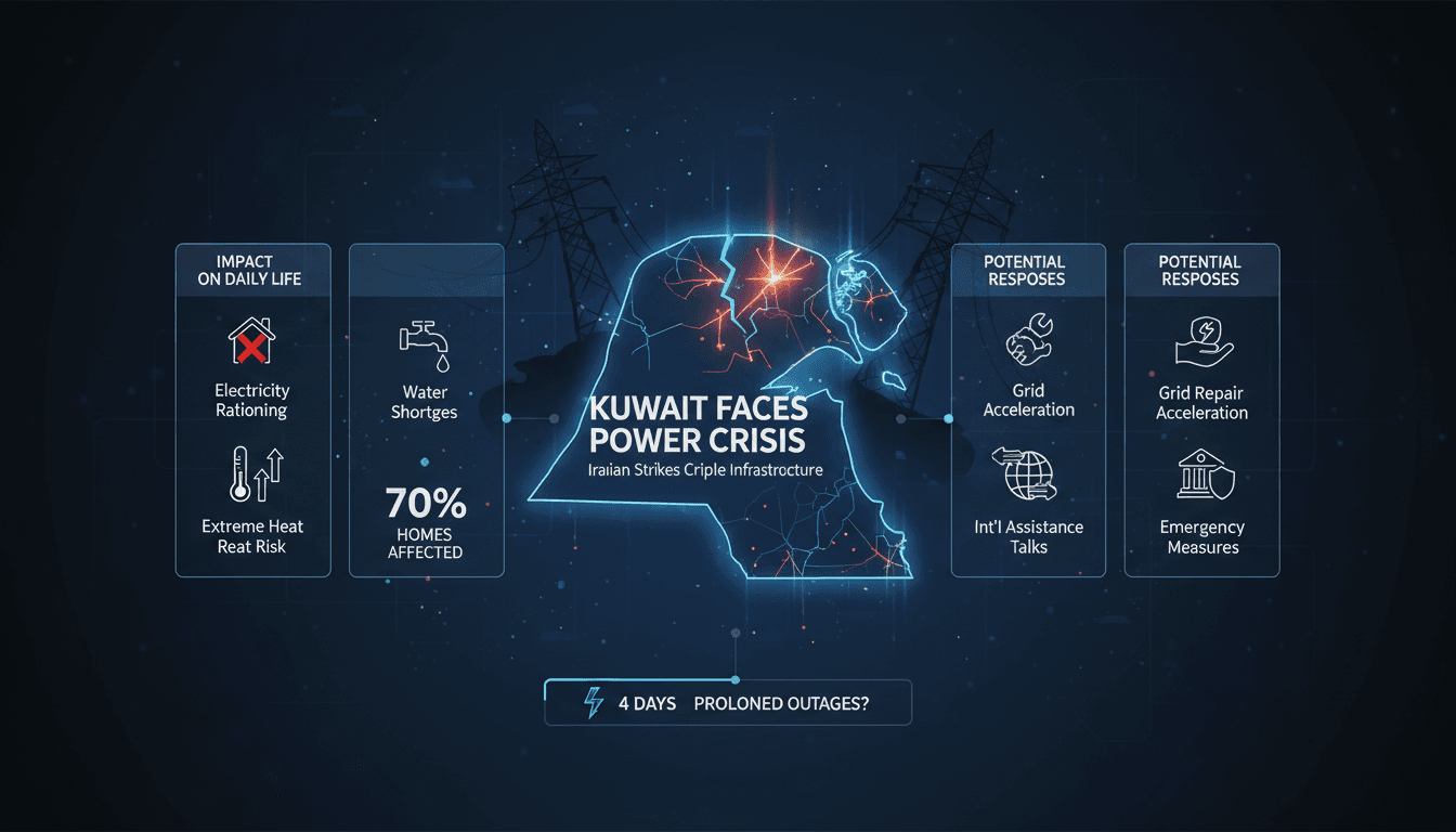 A view of Kuwait's power infrastructure affected by recent strikes.