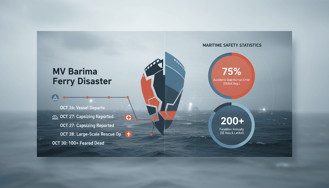 Rescue operations underway following the MV Barima ferry disaster in Guyana.