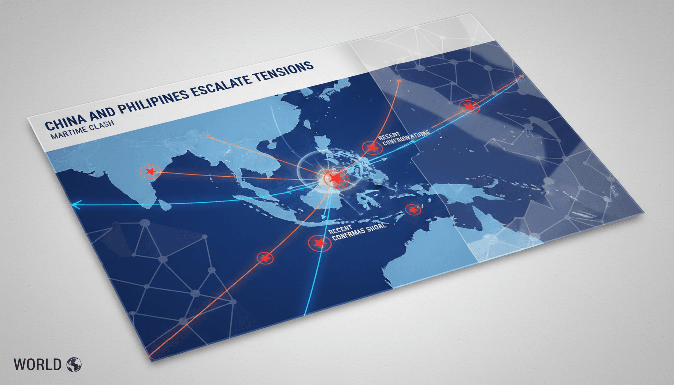 Map of South China Sea highlighting Second Thomas Shoal and recent maritime incidents.