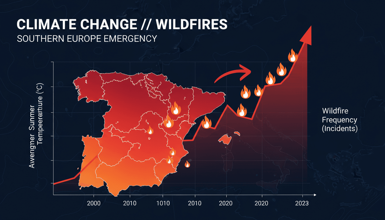 Firefighters battling wildfires in southern Europe amidst evacuations.