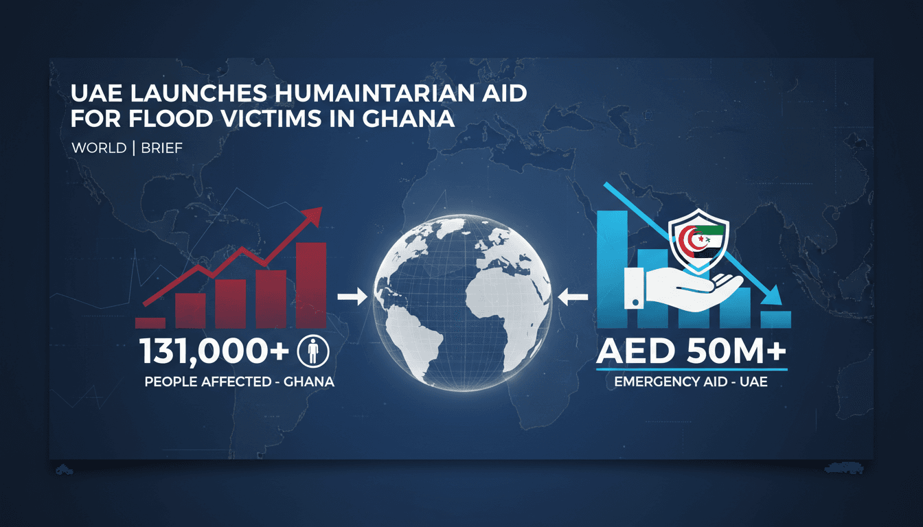 UAE aid workers delivering supplies to flood victims in Ghana.