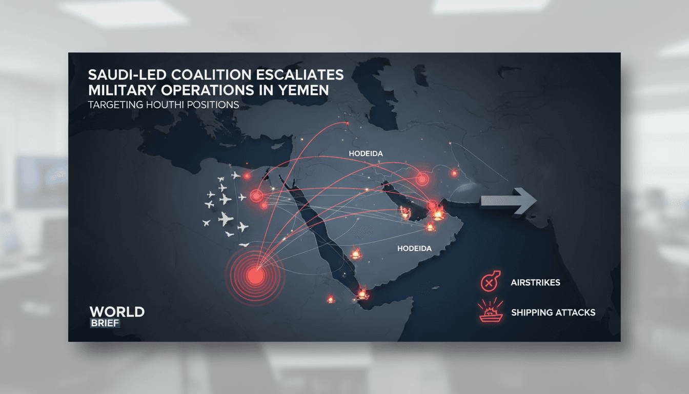 Map showing recent military operations in Yemen and their impact on shipping routes.