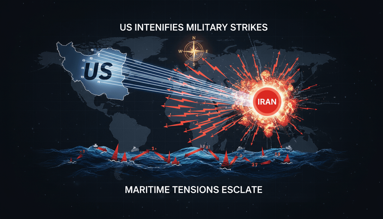 US military operations against Iranian military sites in response to maritime threats.