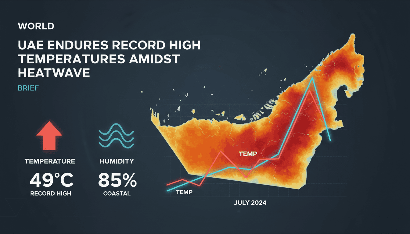 A graphic showing temperature and humidity levels in the UAE during the heatwave.