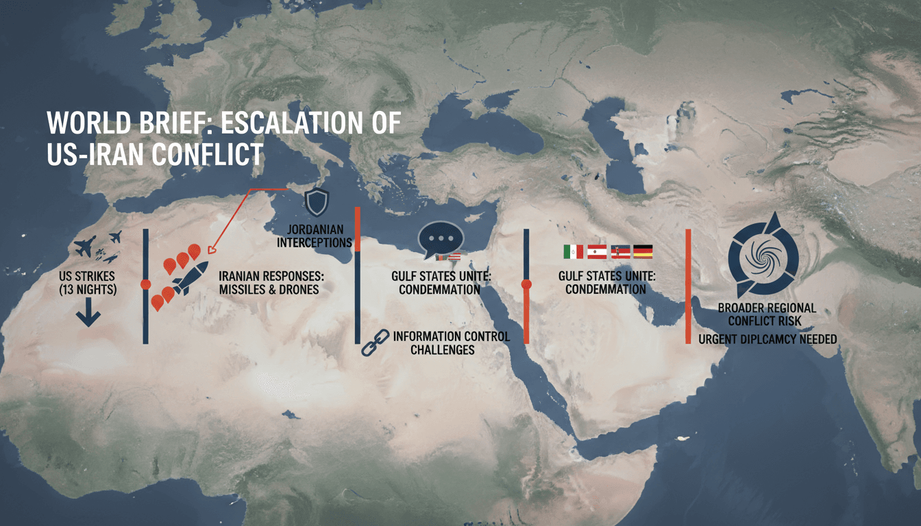 US-Iran conflict map showing missile interceptions and Gulf state responses