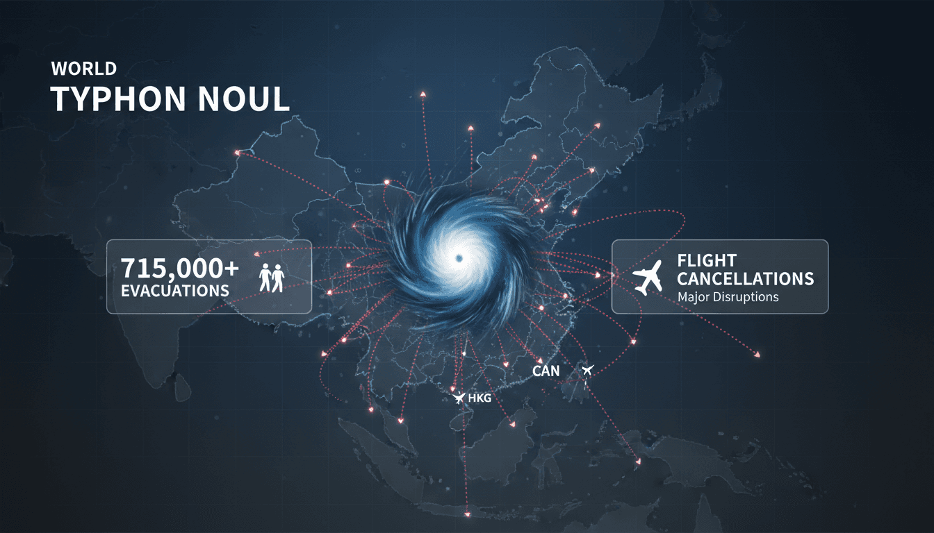 Evacuation efforts during Typhoon Noul in southern China and Hong Kong.