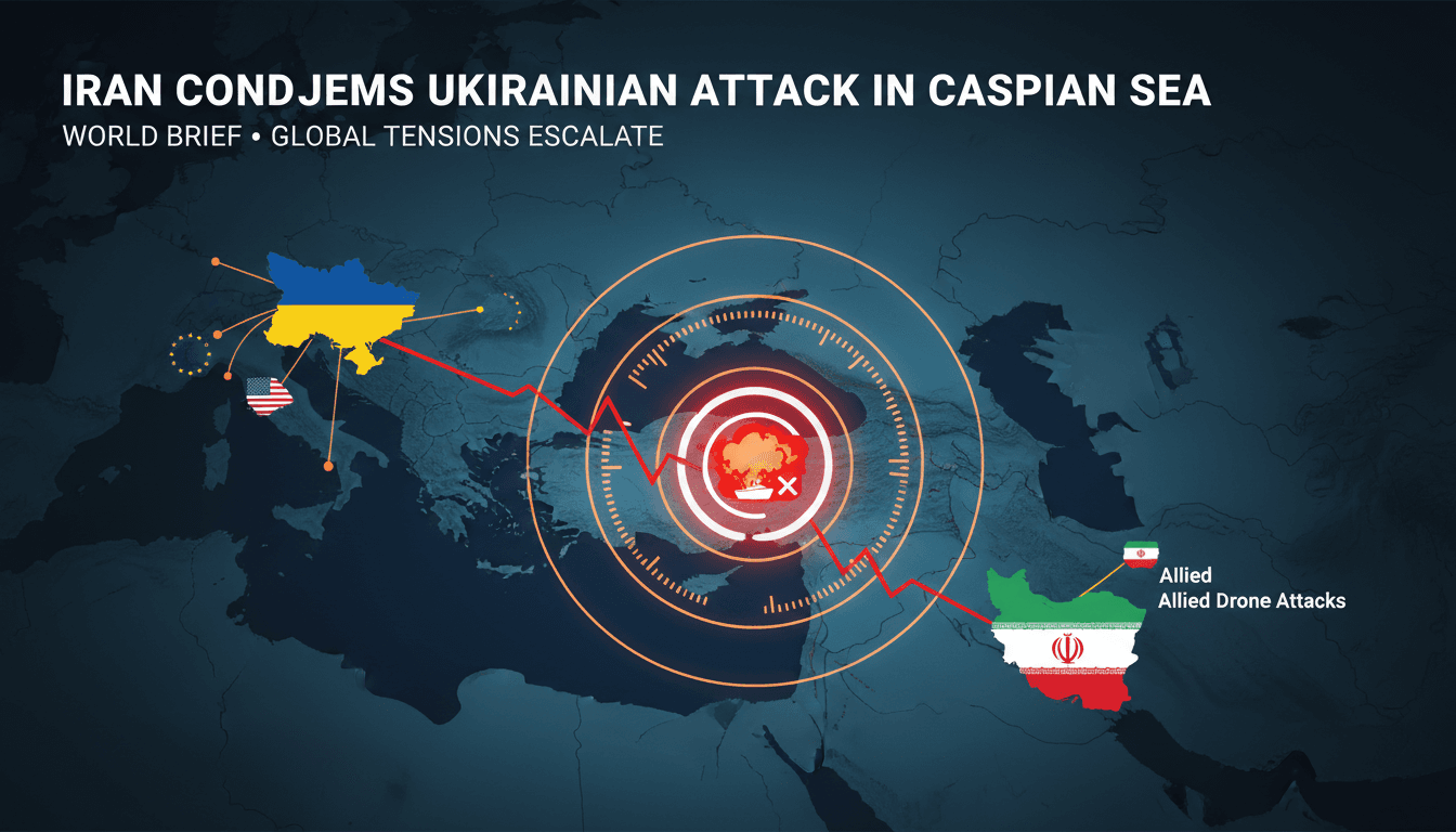 Iranian commercial vessel in the Caspian Sea under threat