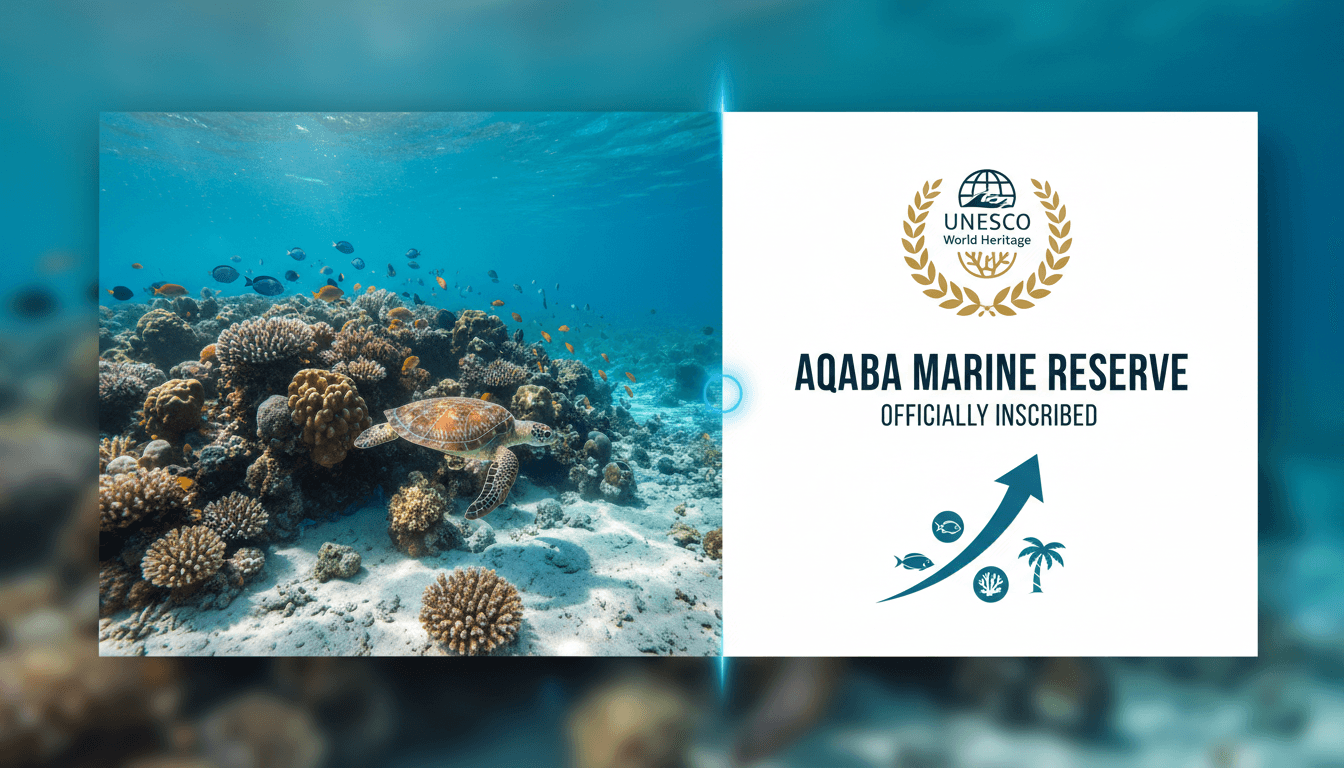 A vibrant underwater scene showcasing the biodiversity of the Aqaba Marine Reserve.