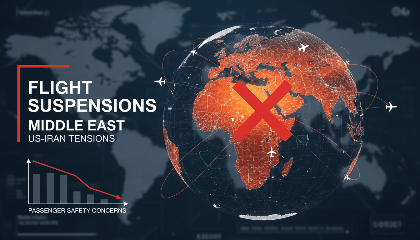 Airlines grounded flights due to escalating US-Iran tensions.