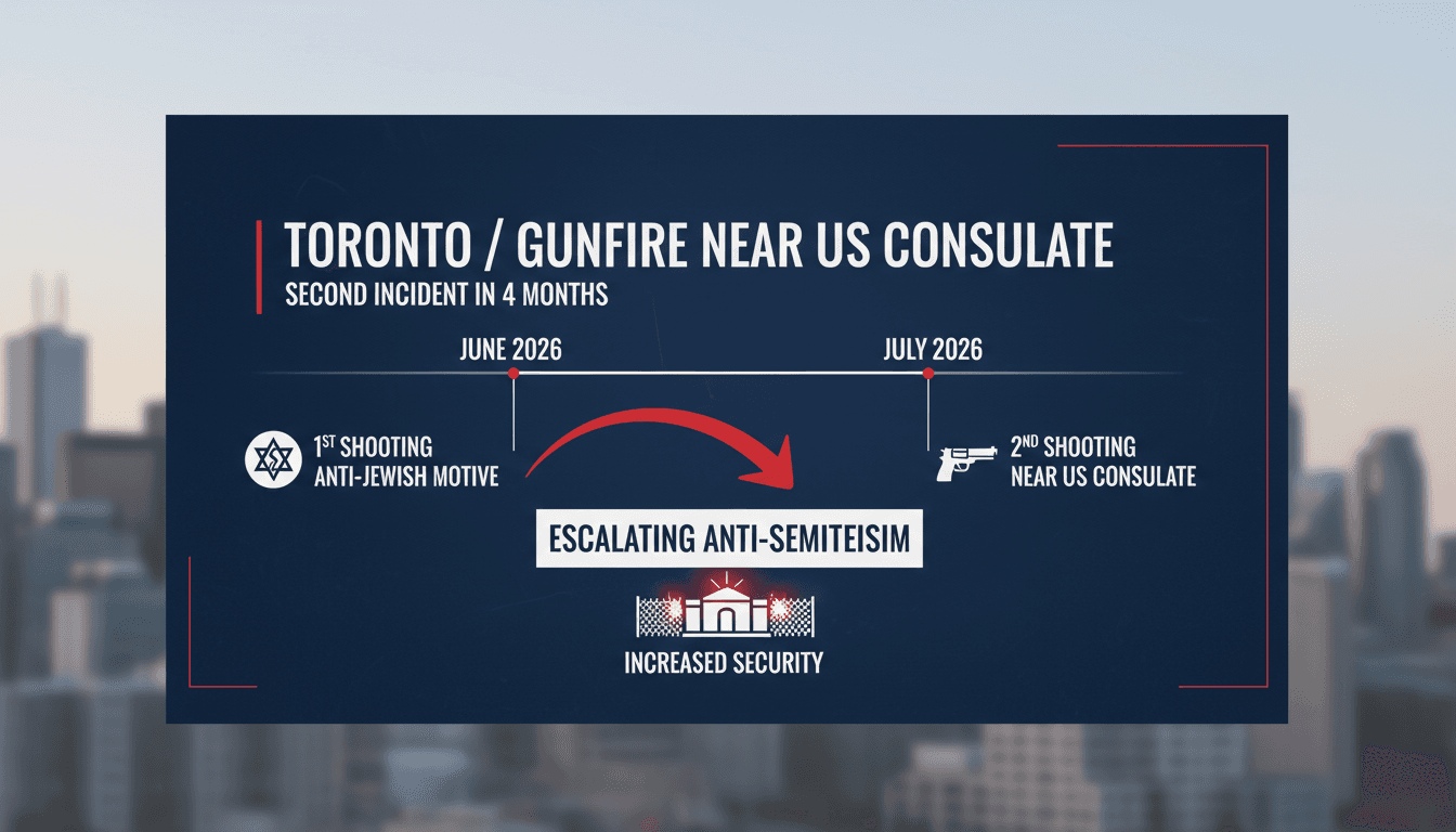 Police investigating the shooting incident near the US consulate in Toronto.
