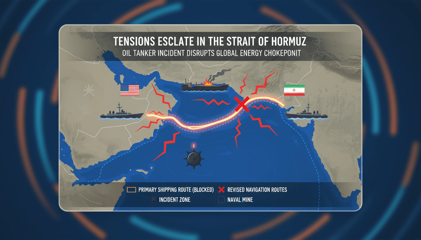 Oil tanker in the Strait of Hormuz amidst rising tensions