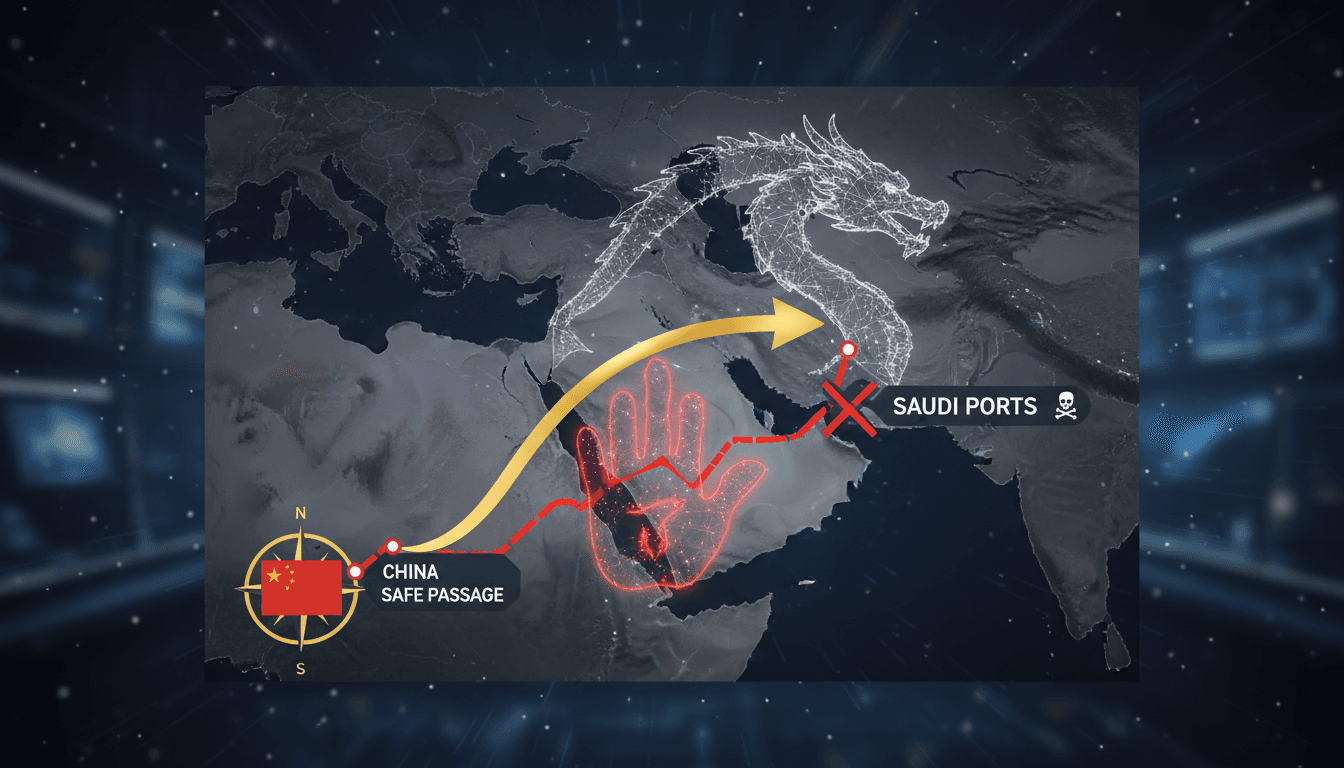 Map illustrating maritime routes and geopolitical tensions in the Red Sea.
