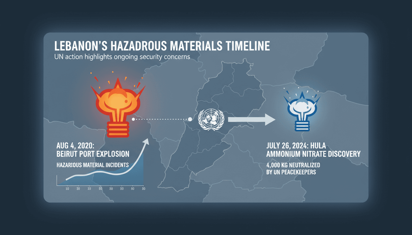 UN peacekeepers neutralizing ammonium nitrate in southern Lebanon