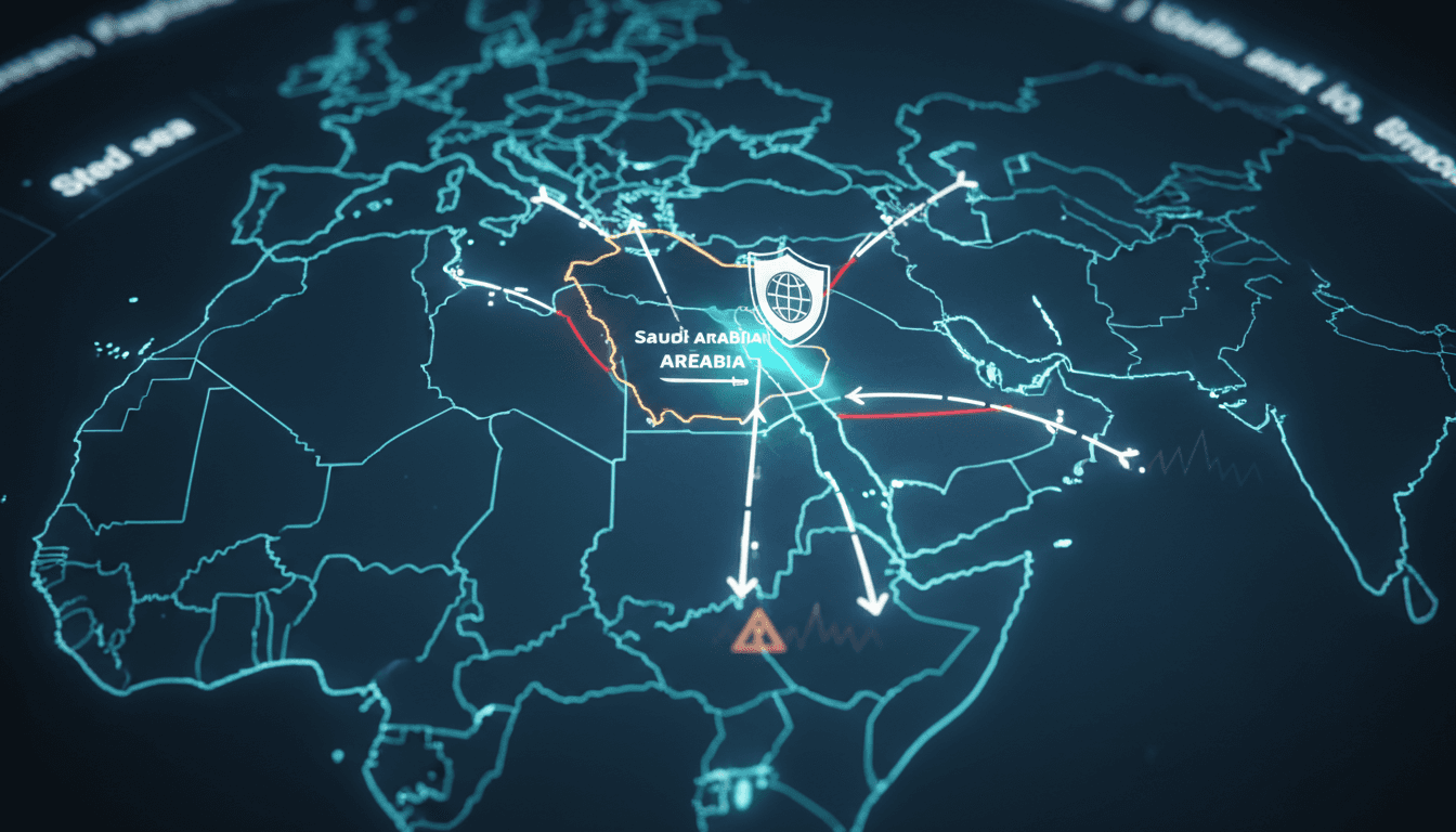 Map of Red Sea shipping routes and coalition countries