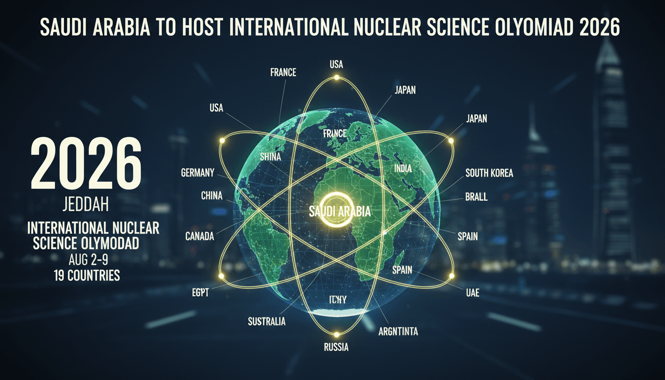 Saudi Arabia to host the International Nuclear Science Olympiad 2026 in Jeddah.