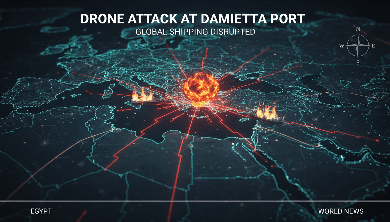 Fire on gas vessels at Damietta port following drone attack