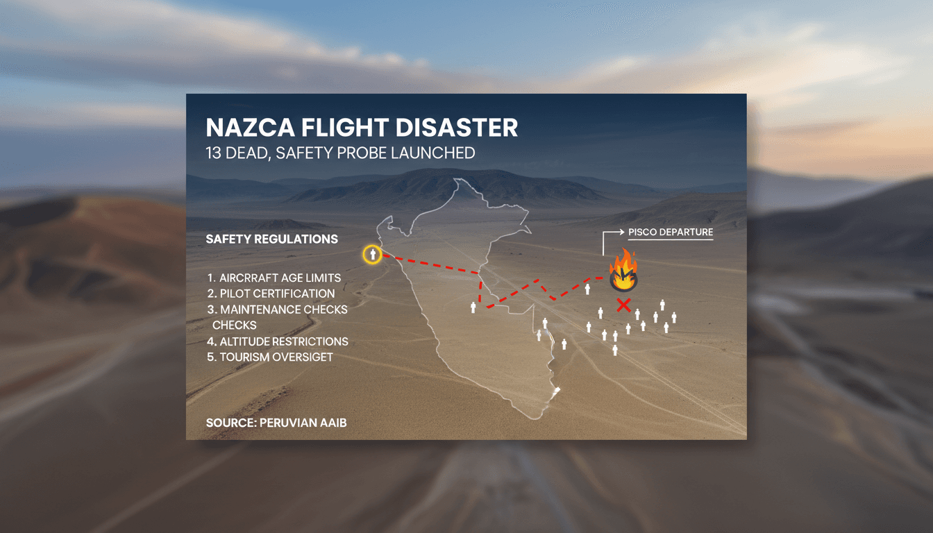 A Cessna Grand Caravan flying over the Nazca Lines in Peru.