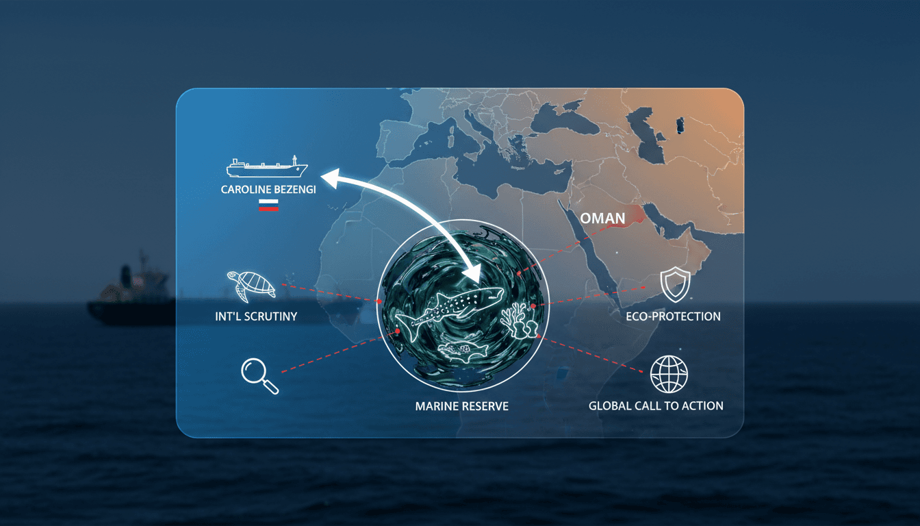 Oil spill from the Caroline Bezengi tanker in marine reserve off Oman