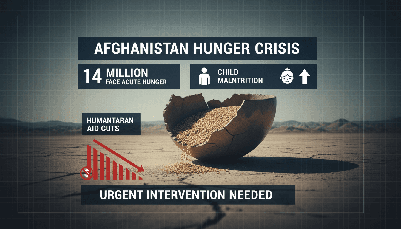 Infographic showing the hunger crisis and malnutrition rates in Afghanistan.
