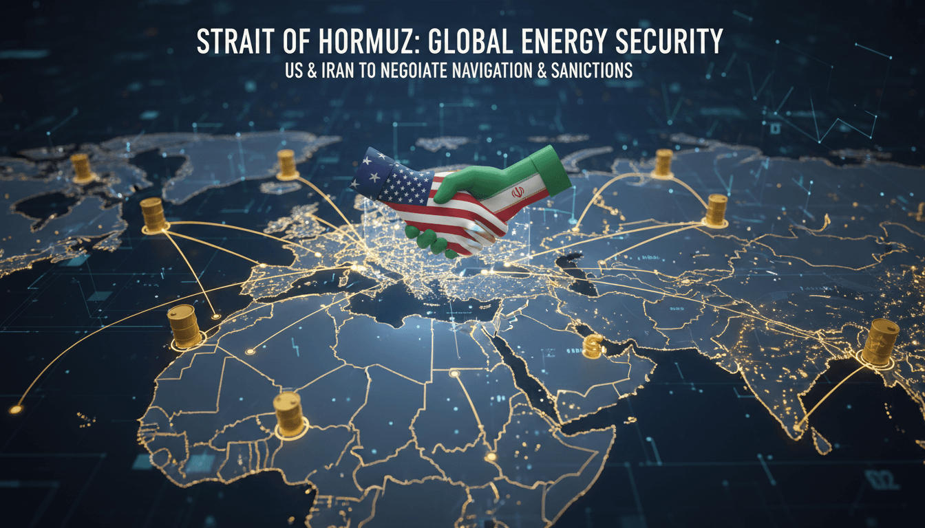Map highlighting the Strait of Hormuz and its significance in global oil trade.